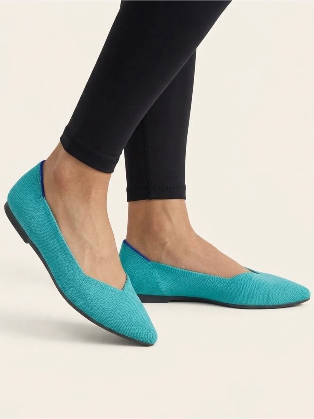 ROTHYS The Point Ballet Pointed Toe Knit Flats RARE in Mojito/ Mint Green Sz. 11